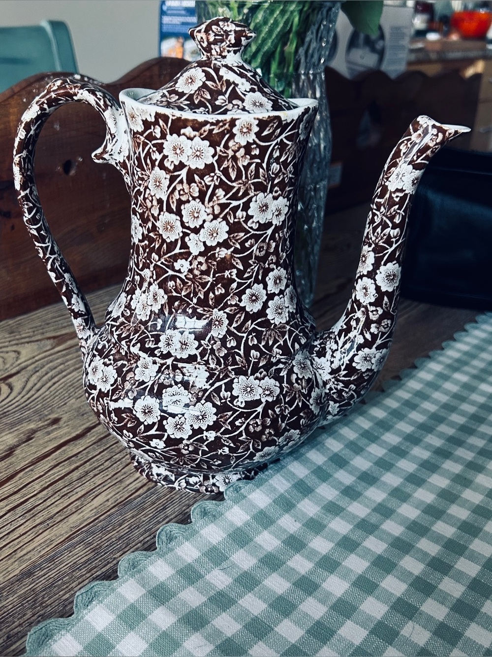 Royal Staffordshire Brown Calico Coffee Pot